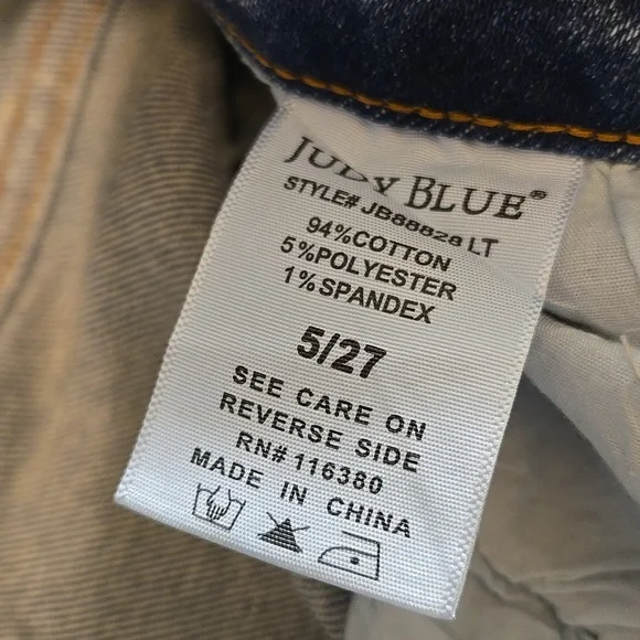 JUDY BLUE Wide Leg Acid Wash Jeans Sz 27 - Picture 4 of 8